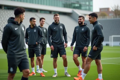 Groupe de joueurs Real Madrid en entraînement sur le terrain