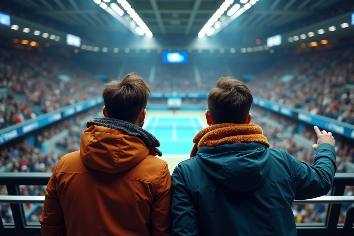 Deux fans de tennis regardant le match à Turin