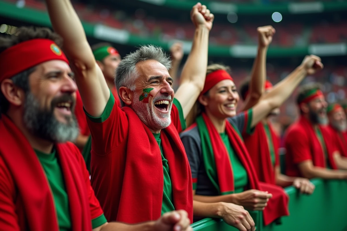 Supporters portugais en célébration dans le stade